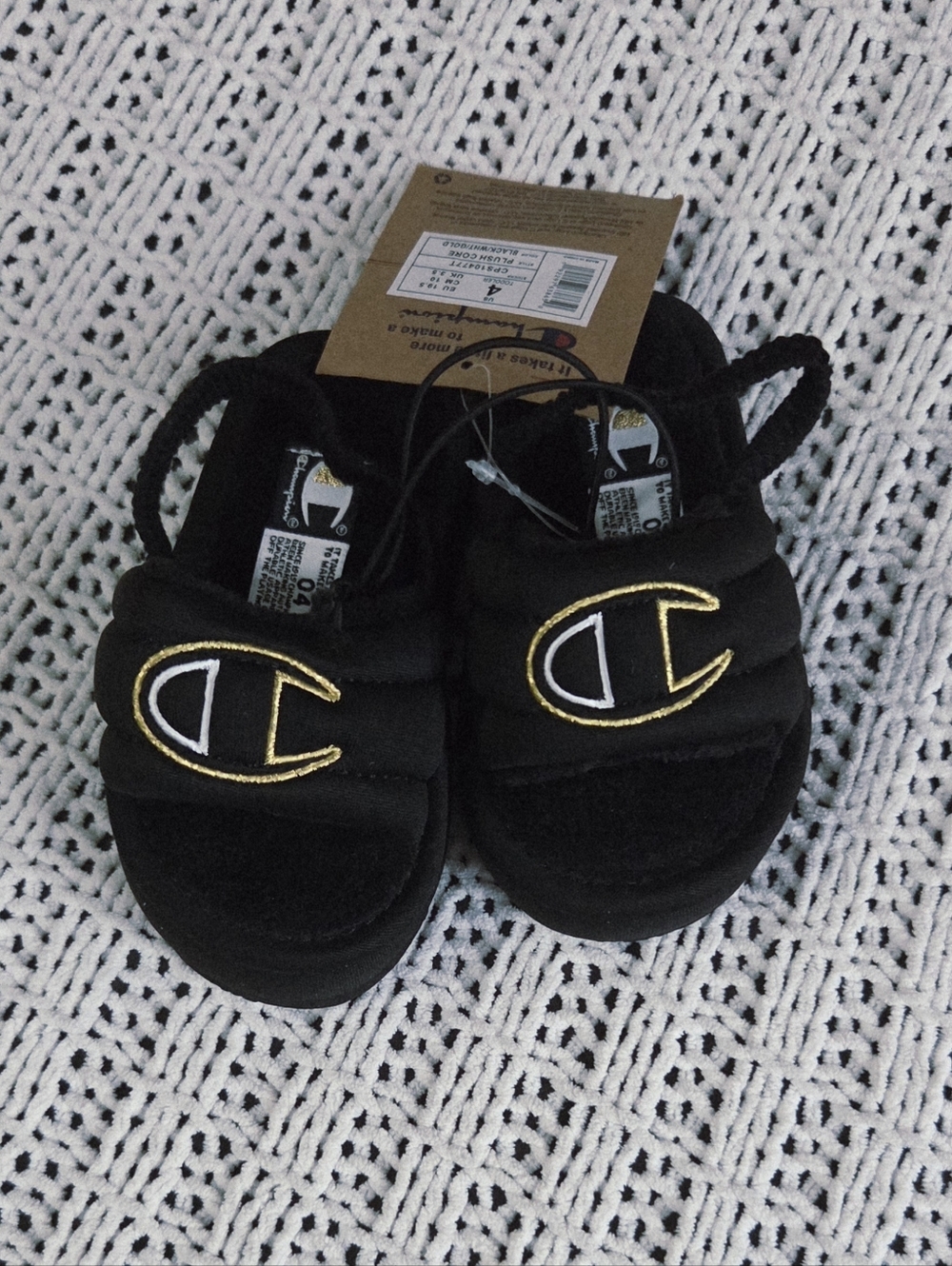 Champion Plush Core toddler platform sling back Slides Size 4 NWT